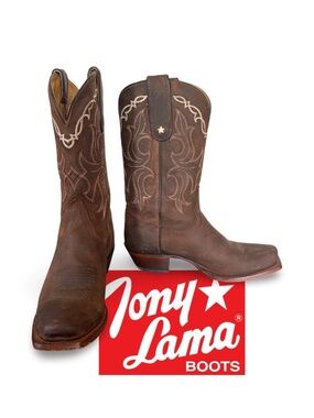 IOB - Tony Lama Sorrel Taos Vaquero Western Boots -  SZ 5.5